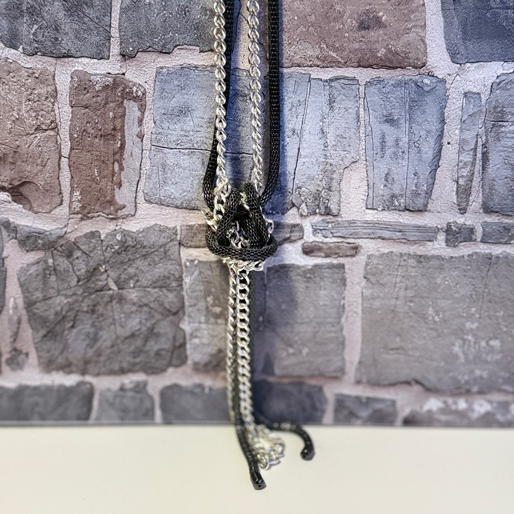Black and Silver long necklace